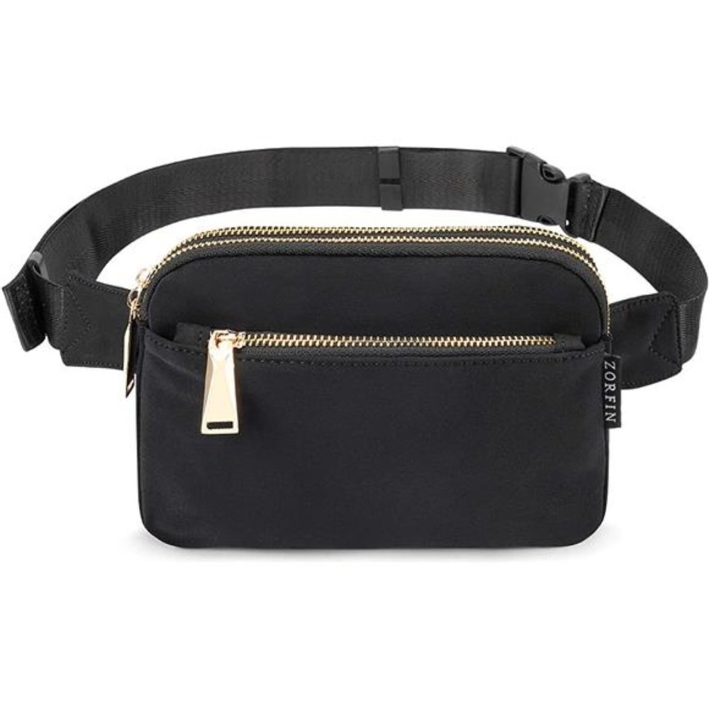 Fanny Packs for Women Men, Black Crossbody